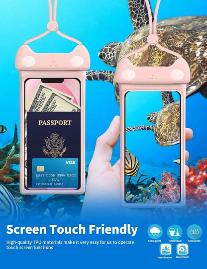 wellhouse 3D Waterproof Phone Pouch with Lanyard,Premium TPU100FT Deep Waterproof Phone Case for iPhone 17 16 15 14 13 12 Pro Max XS Samsung,Snorkeling, Surfing, Kayaking,Skiing,Hot Springs