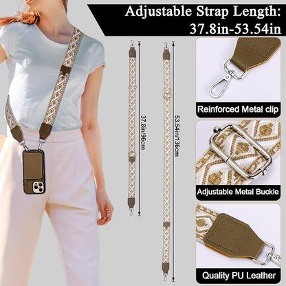 XANGNIER Wallet Case for iPhone 16 Pro, RFID Blocking PU Leather Crossbody Phone Purse with Card Holder, Zipper Pocket, Wrist Strap & Adjustable Lanyard for Women 6.3" 5G, Brown
