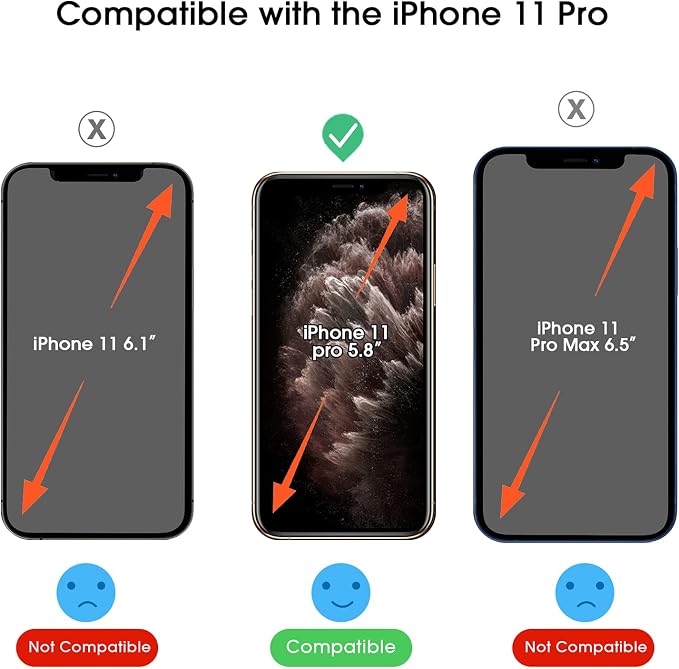amFilm OneTouch Glass Screen Protector for iPhone 11 Pro (5.8") with Easy Installation Kit, Tempered Glass, 2 Pack