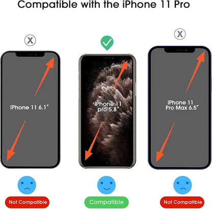 amFilm OneTouch Glass Screen Protector for iPhone 11 Pro (5.8") with Easy Installation Kit, Tempered Glass, 2 Pack