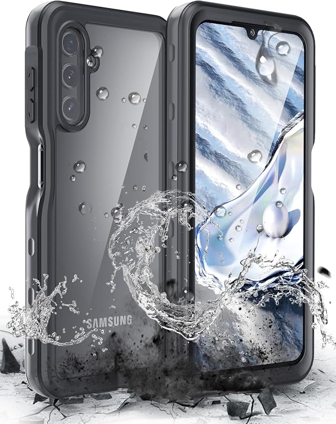 Hualele Galaxy A14 5G Case Waterproof, Built in Lens & Screen Protector Rugged Full Body Heavy Duty Protective Shockproof IP68 Underwater Case for Samsung Galaxy A14 Black