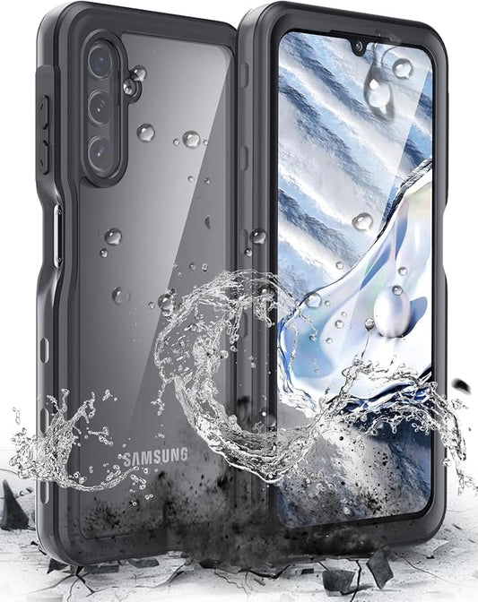 Hualele Galaxy A14 5G Case Waterproof, Built in Lens & Screen Protector Rugged Full Body Heavy Duty Protective Shockproof IP68 Underwater Case for Samsung Galaxy A14 Black