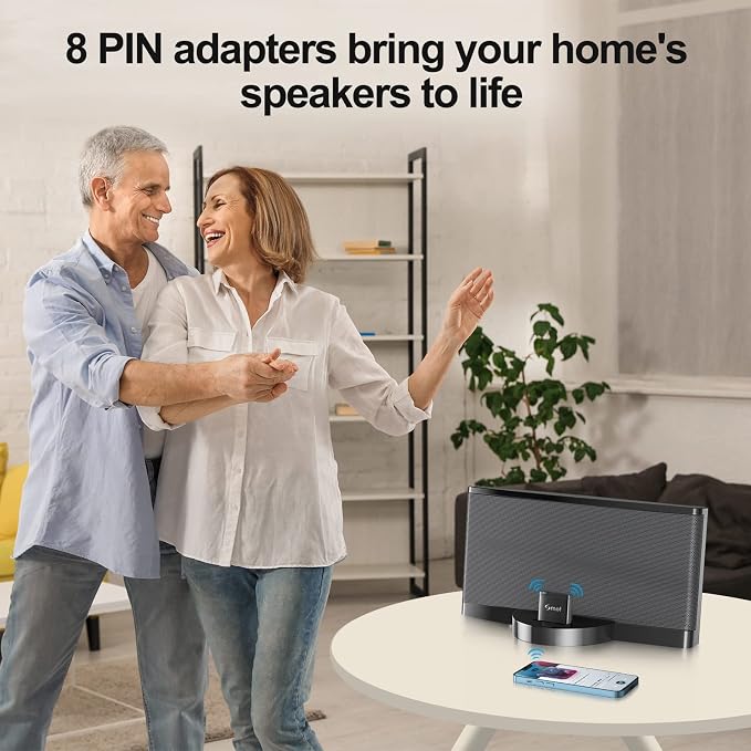 Smof 8 Pin Bluetooth Adapter Receiver Only for Bose Sounddock III/XT, Philips DS1155B/93, Philips AJ7260D/93, JBL MS302GM, Yamaha TSX-14, iHome IPL8BN, Zeppelin Air C Bowers Wilkons, RSR DS406BT