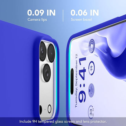 GONEZ Magnetic for iPhone 17 Pro Case, Compatible with MagSafe, [Screen Protector + Camera Lens Protector], Liquid Silicone Anti-Scratch Shockproof Protective Phone Case 6.3 inch, Cobalt Blue