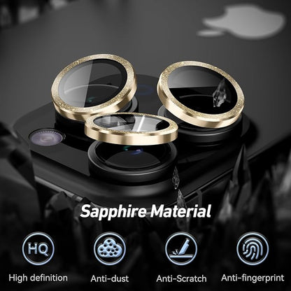 Jeluse Camera Lens Protector for iPhone 17 Pro Max/17 Pro/16 Pro Max/16 Pro/15 Pro Max/15 Pro/14 Pro Max/14 Pro, 9H Tempered Glass Screen Protector Cover Alignment Kit Metal Individual Ring