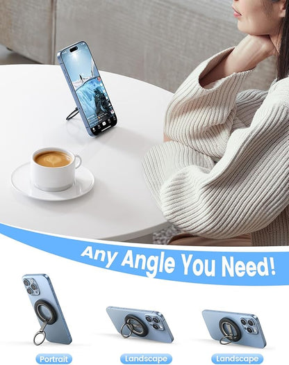 Lamicall for MagSafe Magnetic Phone Ring Grip - 360° Rotation Finger Grip Holder Stand, Super Magnet Cell Phone Kickstand Ring, Mag Safe Accessories for iPhone 17e 16 15 14 13 12 Pro Max Air, Androids