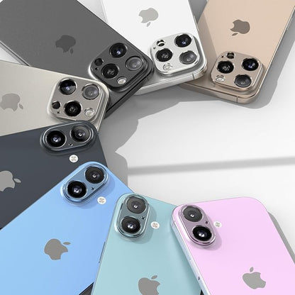 Camera Lens Protector Bumper for iPhone 16 Pro Max/iPhone 16 Pro,No Glass Flat Design, Rose gold