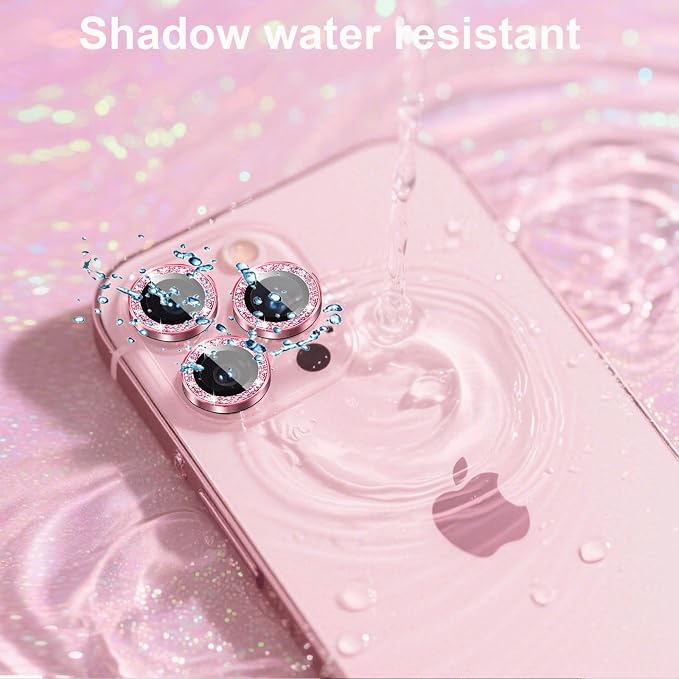 Compatible for iPhone Air Camera Lens Protector Bling, Cute Sparkle Glitter Camera Cover for Women, Individual Ring, Anti-Scratch 2 Pack Protectors for 17 Air (1 Rugular Use + 1 Extra), Pink