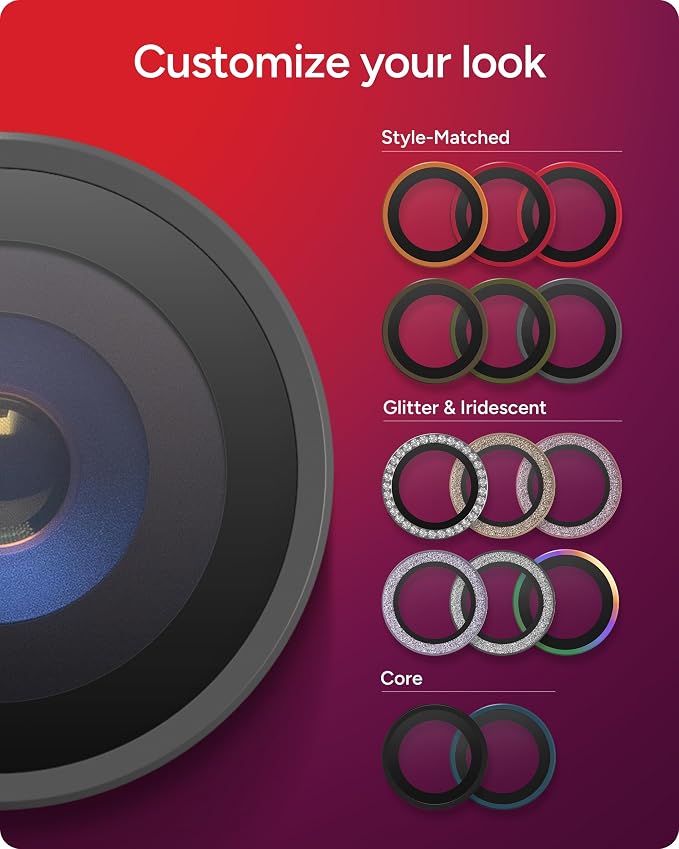 ZAGG iPhone Camera Lens Protector for iPhone Air - Silver, Camera Ring, Maximum Impact & Scratch Protection, Anti-Reflective Technology, Smudge-Resistant, Precise Fit, Glass Elite