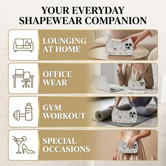 Ethereal Gemstone Aura Handbag for iPhone Case, 3D Cute Luxury Bling Diamond Crystal Rhinestone Handbag Phone Case for iPhone 17/16/15 Pro Max (12,White)
