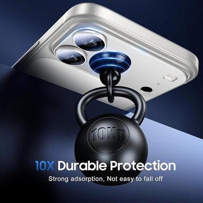 UniqueMe for 3 Pack iPhone 17 Pro Max Camera Lens Protector - [Drop Protection] [Case Friendly] 9H Tempered Glass Camera Cover Screen [Update New Version] - All Silver
