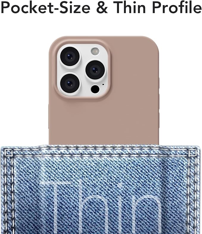 for iPhone 15 Pro Max Case Silicone Compatible with Magsafe Case, Ultra Slim Thin Magnetic Phone Cases Mag Safe, Cute Soft Rubber Gel TPU Matte Plain Wireless Charging Cover for Women, Brown