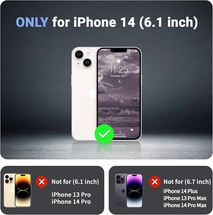 jaroco Magnetic for iPhone 14 Case, [Compatible with MagSafe][Military Grade Drop Protection][Heavy Duty Protection][Non-Slip][Shockproof] 2-Layer Durable Bumper Phone Case 6.1''-Wine Red