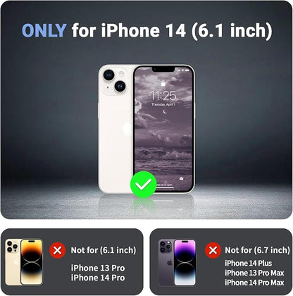 jaroco Magnetic for iPhone 14 Case, [Compatible with MagSafe][Military Grade Drop Protection][Heavy Duty Protection][Non-Slip][Shockproof] 2-Layer Durable Bumper Phone Case 6.1''-Wine Red
