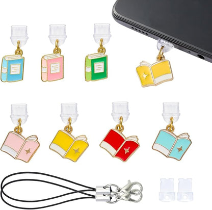 7-10Pcs Dust Plug Charm Type C with Alloy Pendants Cute Cell Phone Charms for Most Type C Phone,Readers Device