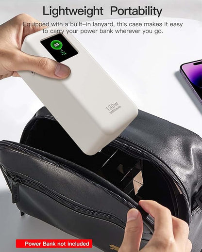 Silicone Case for UGREEN Nexode Power Bank (20000mAh 130W) Full-Body Protective Cover for UGREEN Portable Charger,Precise Port Cutouts (Case Only) Grey