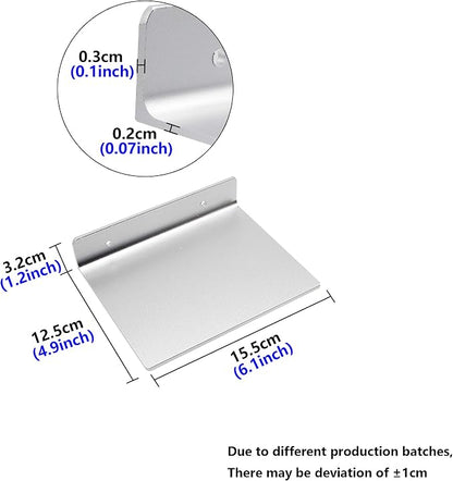SinLoon 6 Inch Small Shelf in Flat Satin Aluminum Bathroom Shelf Wall Mount for Small Speaker Smartphone, Tablet, Toiletries (Silver)