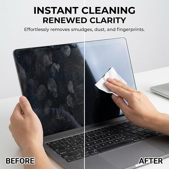 150 Count Eyeglasses Cleaner Wipes - Lens Cleaning Wipes Glasses Cleaner Cloth Individually Wrapped Large Wipes for Eyeglass, Glasses, Lens, Screen Cleaning, Phone, Computer, Camera Use, Travel