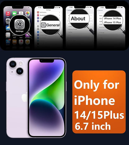 FNTCASE for iPhone 14 Plus Case: for iPhone 15 Plus Magnetic Matte Textured Military Grade Drop Protection Translucent Cell Phone Cover - Slim Shockproof Protective Bumper Phonecase
