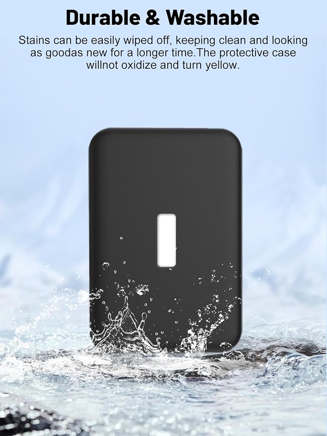 Silicone Protective Case Compatible with Anker MagGo Power Bank 10,000mAh 15W, Full-Body Protective Cover with Precise Cutouts, Shockproof & Scratch-Resistant Sleeve (Black)