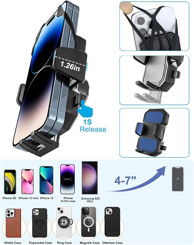 woleyi Gooseneck Spin Bike Phone Mount, Handlebar Clip Cell Phone Holder for Exercise Bicycle, Stationary Cycling, Stroller, Gym Treadmill for iPhone 17 Pro Max Air 16 15 14 13 12 and 4-7" Smartphones