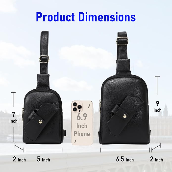 INICAT Small Sling Bag for Women Everyday & Travel Crossbody Bags Lightweight Cross Body Purses Vegan Leather