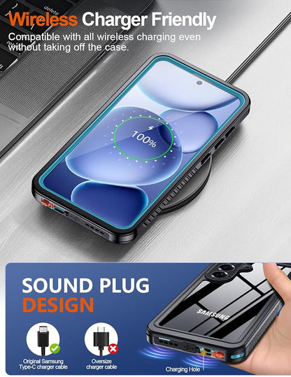 MOZOTER Designed for Samsung Galaxy S26 Plus Case Waterproof, Military Shockproof Full Body Cover with Built-in Screen & Lens Protector, IP68 Underwater Protection for S26 Plus 6.7" Blue
