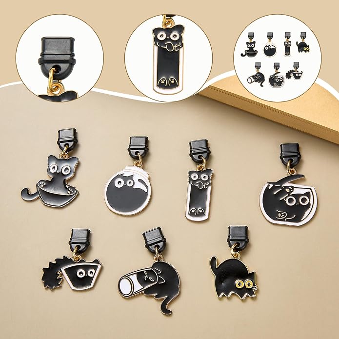 7-10Pcs Dust Plug Charm Type C with Alloy Pendants Cute Cell Phone Charms for Most Type C Phone,Readers Device