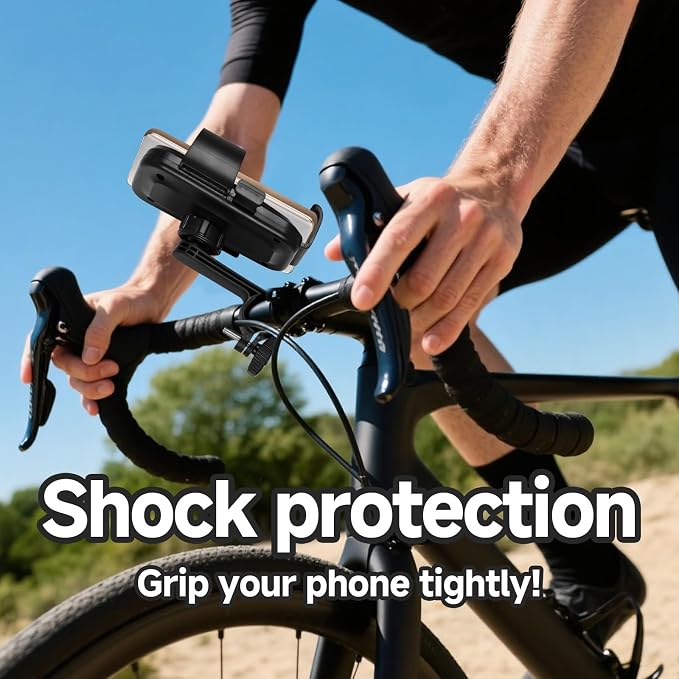 Runhike Electric Bike Phone Holder,Shockproof and Anti-Shake Phone Holder for Electric Bike and Motorcycle,One Hand Operation,1PC