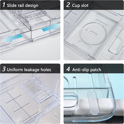 Expandable Bathtub Tray (22-31") - Transparent Bath Caddy with Non-Slip Pads, Adjustable Spa Table for Wine, Books & Phone, Perfect Housewarming for Women