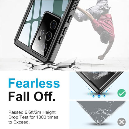 Temdan for Samsung Galaxy S22 Ultra Case Waterproof, Built in Screen Protector 360° Full Body Heavy Duty Shockproof IP68 Waterproof Galaxy S22 Ultra Case for Samsung S22 Ultra 5G 6.8 inch Black
