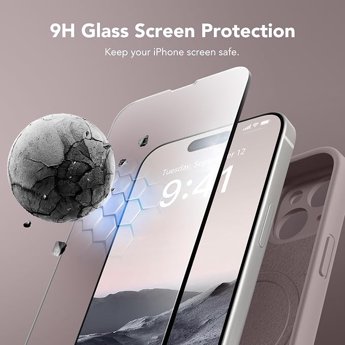 Magnetic for iPhone 13 Case, Compatible with MagSafe, [Full Camera Protection][Screen Protector] Silicone Shockproof Protective Phone Case for iPhone 13 6.1", Hazel