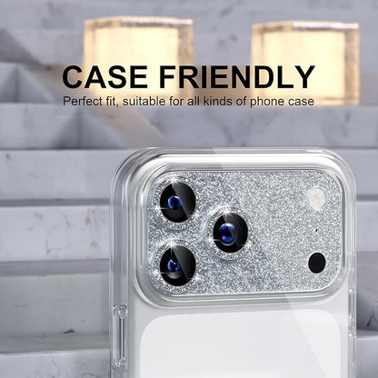 Choiche Compatible for iPhone 17 Pro Camera Lens Protector, Bling Camera Cover with 9H Tempered Glass Lens Screen Protector Metal Ring Decoration Accessories 6.3-inch (Glitter-Silver)