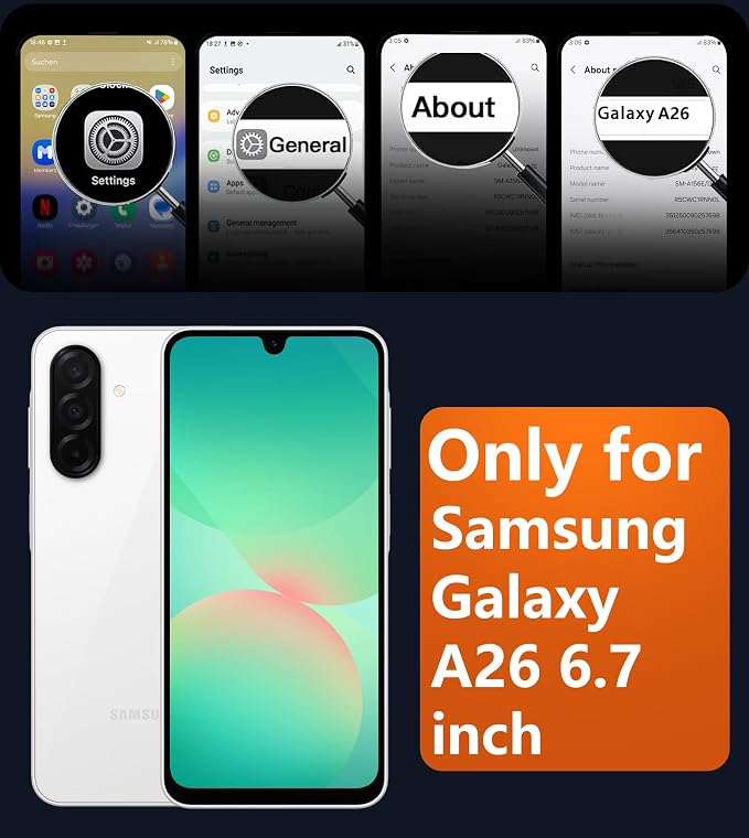 FNTCASE for Galaxy A26 5G Phone Case: Magnetic Matte Translucent Military Grade Drop Protection Cell Phone Cover - Slim Rugged Durable Shockproof Protective for Samsung A26 Cases - Black