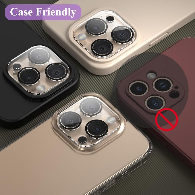 YWXTW [5 Pack Designed for iPhone 16 Pro Max Camera Lens Protector, for iPhone 16 Pro Camera Lens Protector, Night Shooting Mode, Anti Scratch HD Clear 9H Hardness Tempered Glass