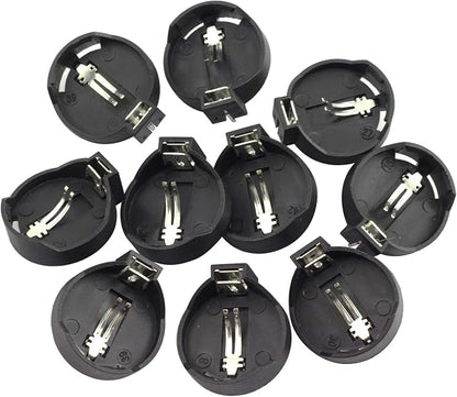 Tegg 10PCS 3V CR2032 CR2025 CR2016 Coin Cell Battery Holder Case Black