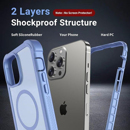 jaroco Magnetic for iPhone 13 Pro Max Case, [Compatible with MagSafe][Military Grade Drop Protection][Heavy Duty Protection][Non-Slip][Shockproof] 2-Layer Durable Bumper Phone Case 6.7''-Blue Purple