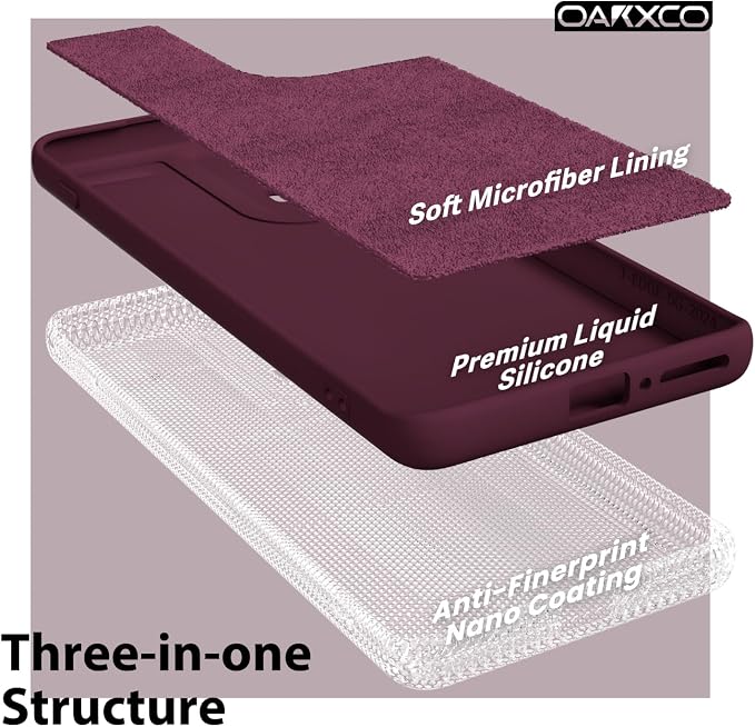 oakxco for Motorola Moto Edge 2024 Phone Case Liquid Silicone, Thin Slim Soft Rubber Gel TPU Plain Protective Simple Cover for Women Girl Cute, Matte Solid Color Aesthetic, Burgundy Wine
