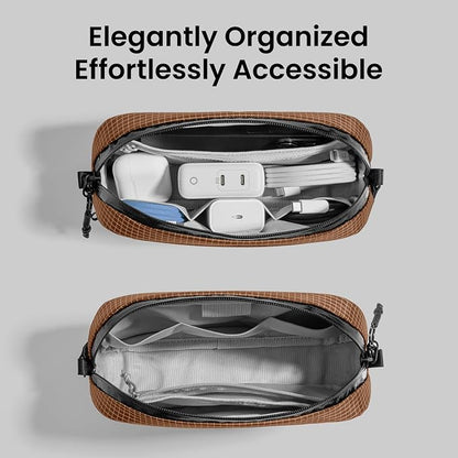 tomtoc Electronics Organizer Travel Case Performance, Cable Tech Pouch | Water Resistant Accessories Bag Carry Storage for Cord, Phone, Cables, Airpods, USB Flash Drive, Daily Items