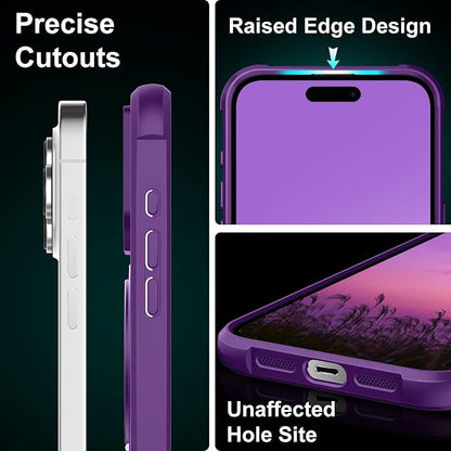 360° Magnetic Swivel Ring for iPhone 16 pro max case, Built-in Metal Stand and Ring Holder, Magsafe Compatible, Military Grade Protection, Shockproof - Purple