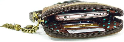 CHALA Dog Collection Cell Phone Crossbody Purse-Women PU Leather/Canvas Multicolor Handbag with Adjustable Strap