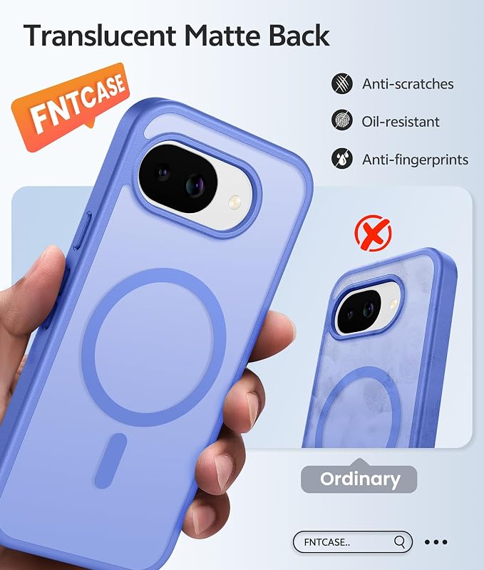 FNTCASE for Google Pixel 10a Case: [Compatible with Magsafe] Translucent Matte Cases with [Screen Protector] Military Grade Shockproof Protective Magnetic Phone Cover for Pixel 10A - Ultramarine