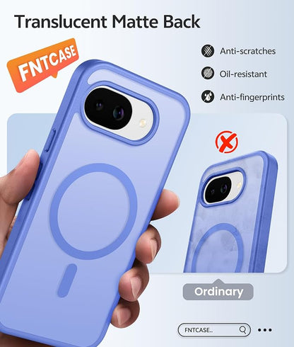 FNTCASE for Google Pixel 10a Case: [Compatible with Magsafe] Translucent Matte Cases with [Screen Protector] Military Grade Shockproof Protective Magnetic Phone Cover for Pixel 10A - Ultramarine