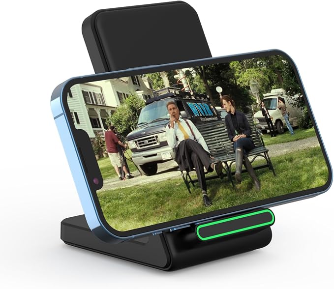 Fast Wireless Charging Stand, 15W Fast Charging Stand with Adapter for Samsung Galaxy S24/S24+/S24 Ultra/S23/S22/S21/S20/S10/Note, for iPhone 16/15/14/13/12/11/XR, for Pixel 9/8/7, and More.
