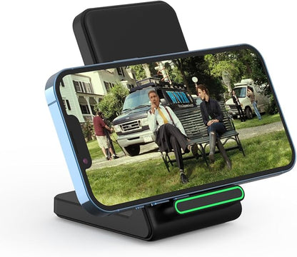 Fast Wireless Charging Stand, 15W Fast Charging Stand with Adapter for Samsung Galaxy S24/S24+/S24 Ultra/S23/S22/S21/S20/S10/Note, for iPhone 16/15/14/13/12/11/XR, for Pixel 9/8/7, and More.