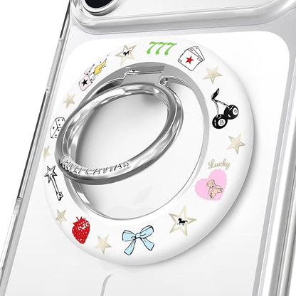 VELVET CAVIAR Compatible with MagSafe Phone Grip 2.0 | Cute Magnetic Ring Holder | Finger Loop Kickstand | Pop On Accessory for iPhone 17, 16, 15, 14, 13, 12 | Lucky Charm
