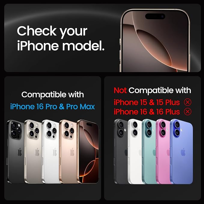 iGluz 2 Pack Anti-Reflection Camera Lens Protector for iPhone 16 Pro/iPhone 16 Pro Max [98% Transmittance][1-Step Installation Tray][Strong Adsorption] 9H Shatterproof Tempered Glass-Desert Titanium