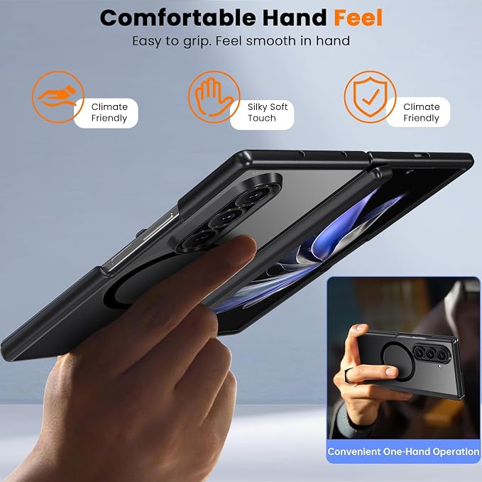 WRJ Magnetic for Samsung Galaxy Z Fold 7/Fold 8 Ultra Case,Black | Fit for Magsafe,Buit-in Screen Protector,Full Hinge Protection,Military Grade Drop Protection,Slim Shockproof Phone Case