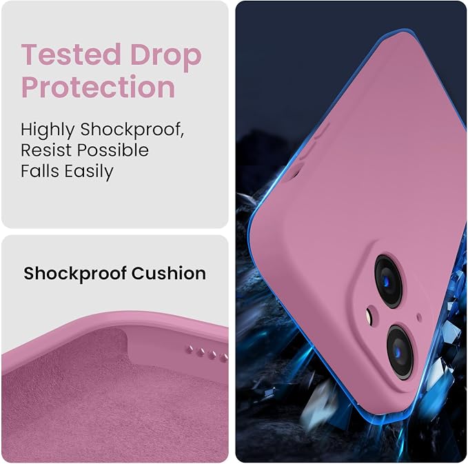 FireNova Designed for iPhone 14 Case, Silicone Upgraded [Camera Protection] Phone Case, Soft Anti-Scratch Microfiber Lining Inside, 6.1 inch, Lilac Purple