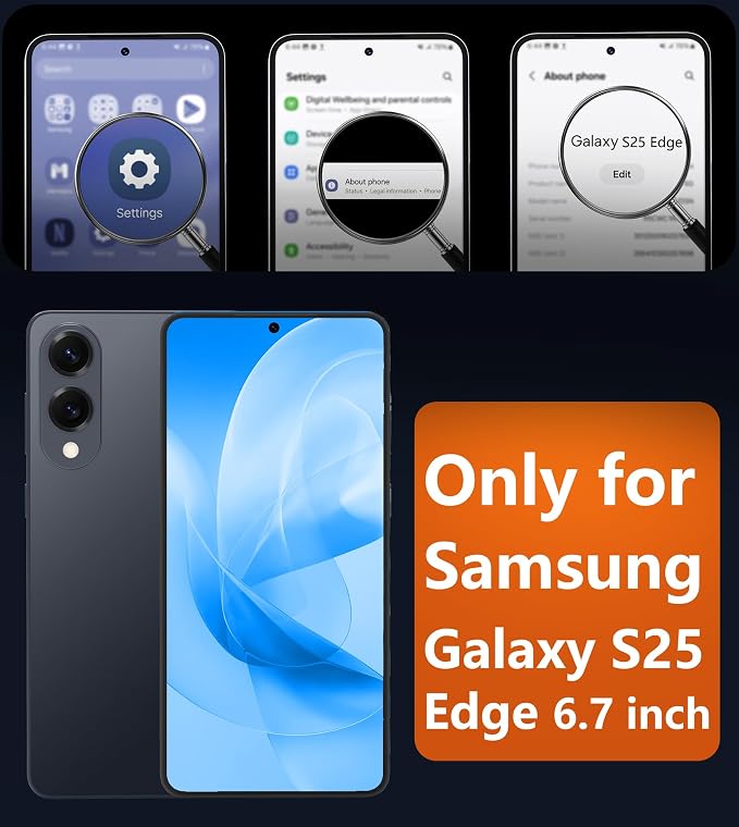 FNTCASE for Samsung Galaxy S25 Edge Case: [Compatible with Magsafe] Translucent Matte Cases with [Screen Protector] Military Grade Shockproof Protective Magnetic Phone Cover (Blue 6.7 inch)
